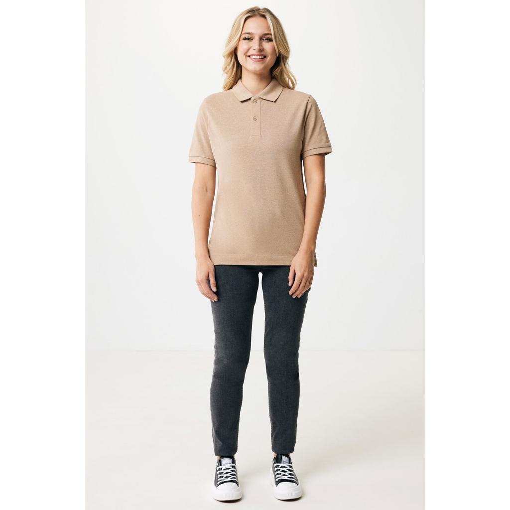 Polo din bumbac reciclat Iqoniq Yosemite heather brown 5XL