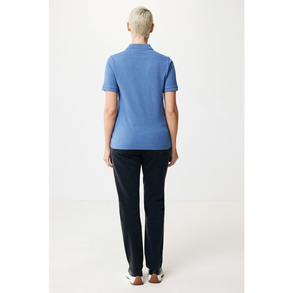 Polo din bumbac reciclat Iqoniq Yosemite heather blue 4XL