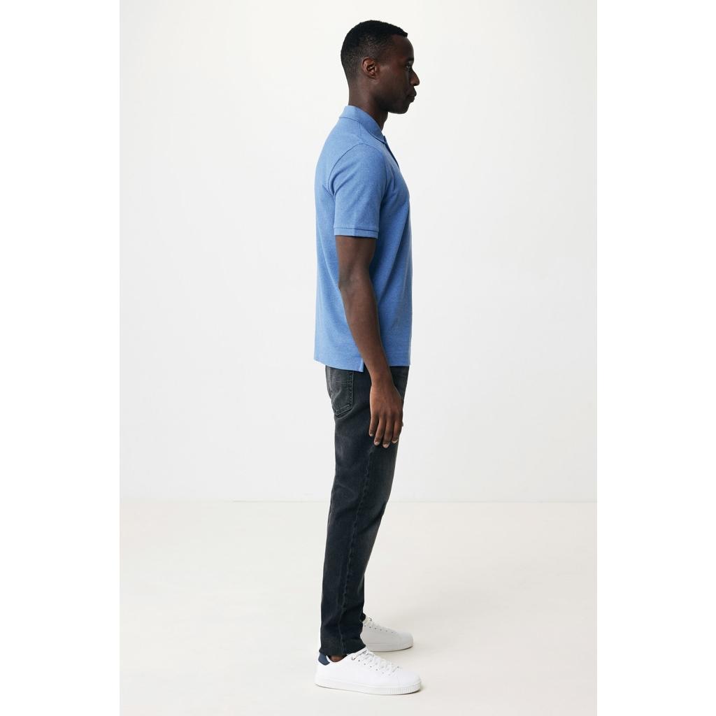 Polo din bumbac reciclat Iqoniq Yosemite heather blue 4XL