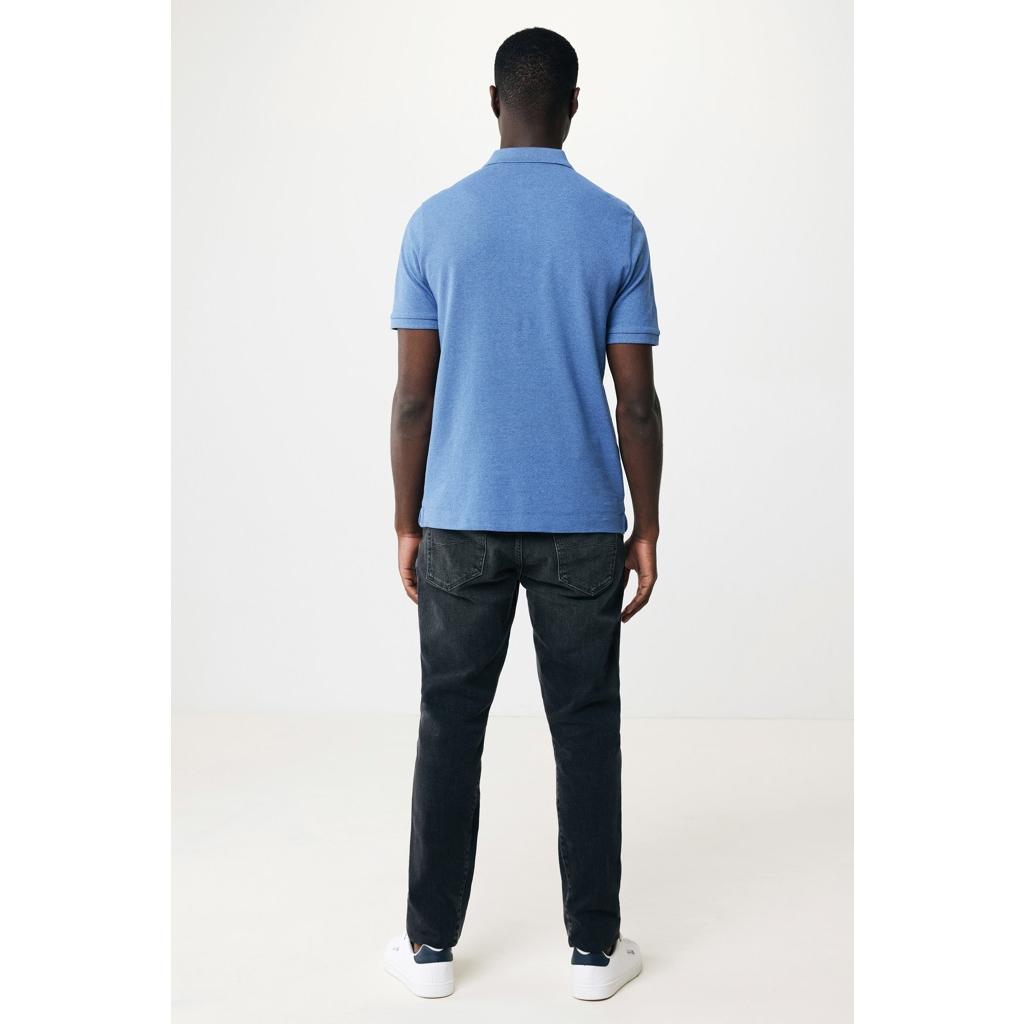 Polo din bumbac reciclat Iqoniq Yosemite heather blue 4XL