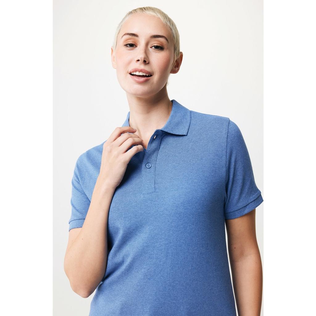 Polo din bumbac reciclat Iqoniq Yosemite heather blue 4XL