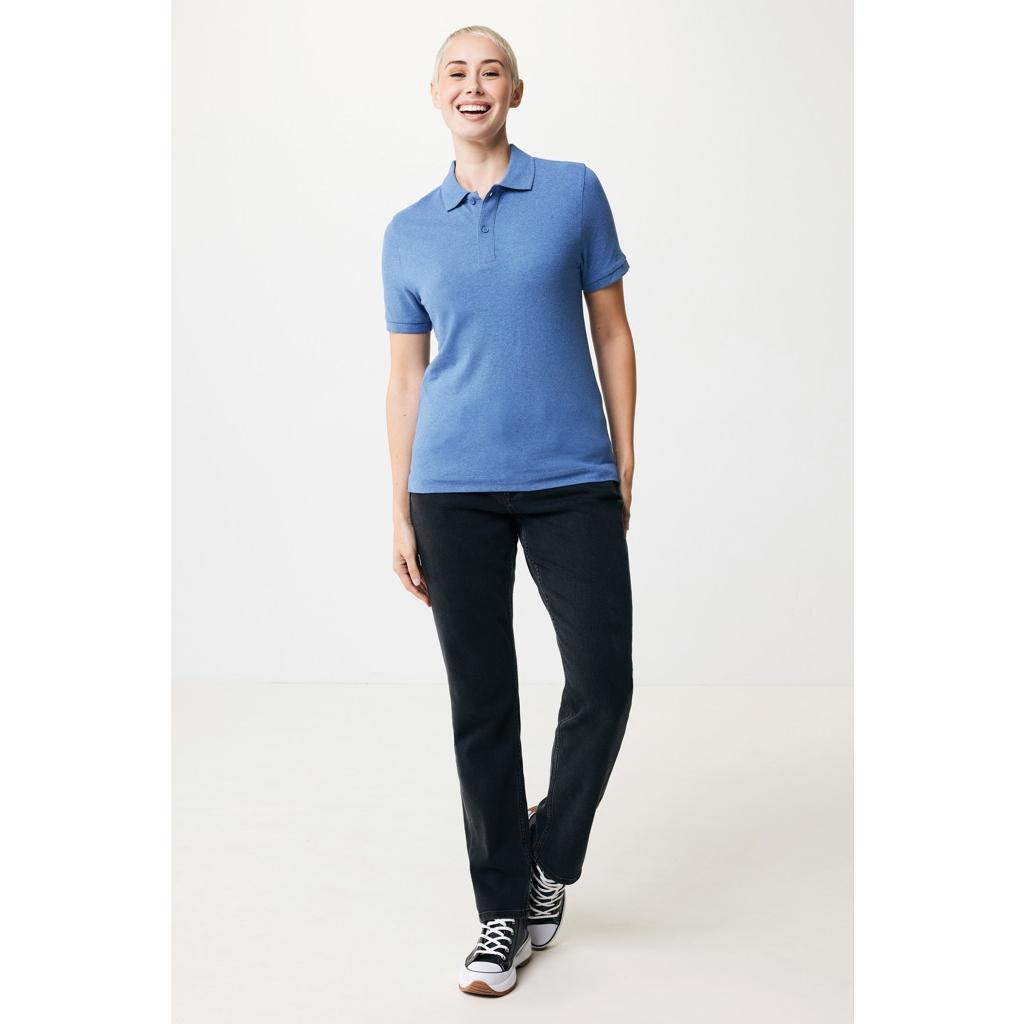 Polo din bumbac reciclat Iqoniq Yosemite heather blue 4XL