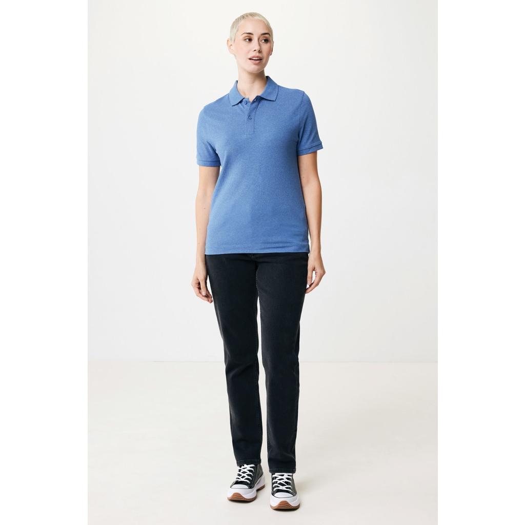 Polo din bumbac reciclat Iqoniq Yosemite heather blue 4XL