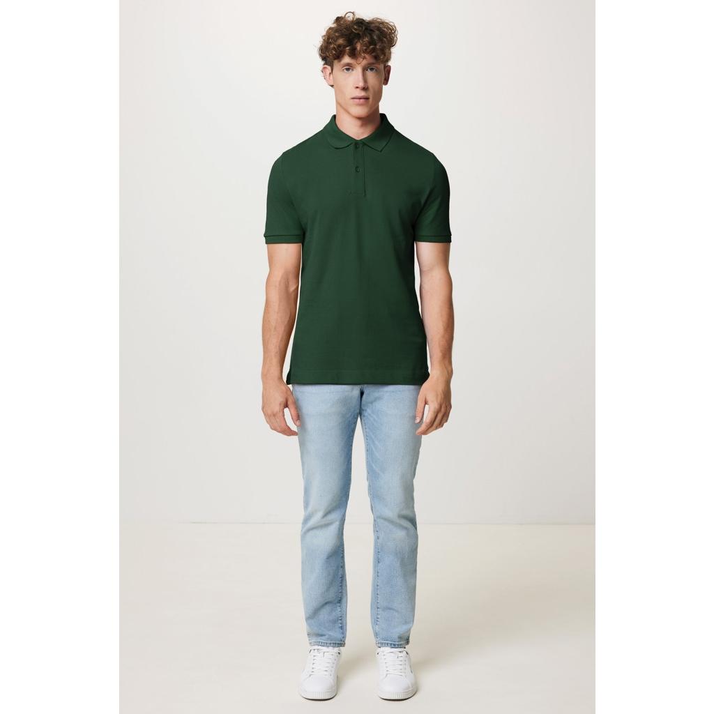 Polo din bumbac reciclat Iqoniq Yosemite forest green XS
