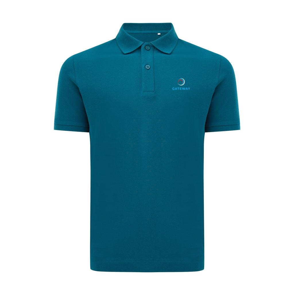 Polo din bumbac reciclat Iqoniq Yosemite dark teal XS