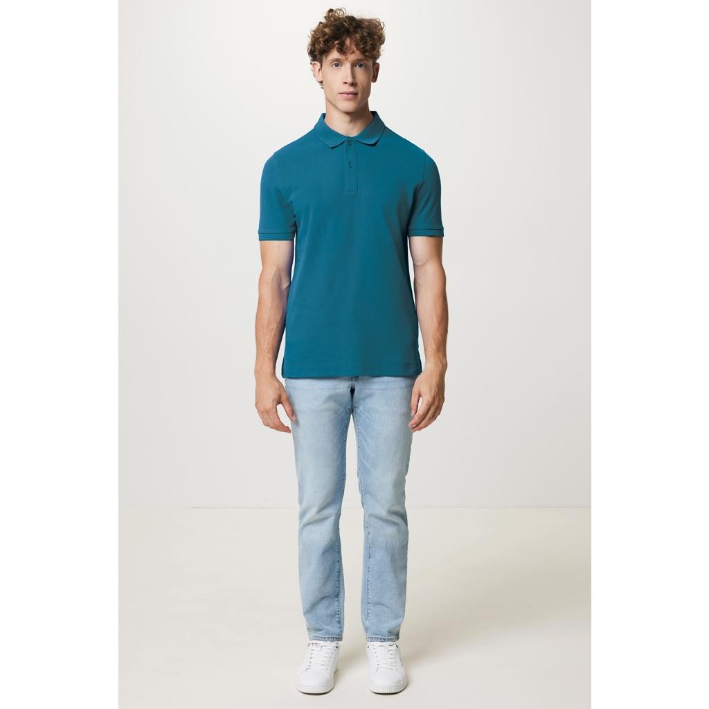 Polo din bumbac reciclat Iqoniq Yosemite dark teal XS