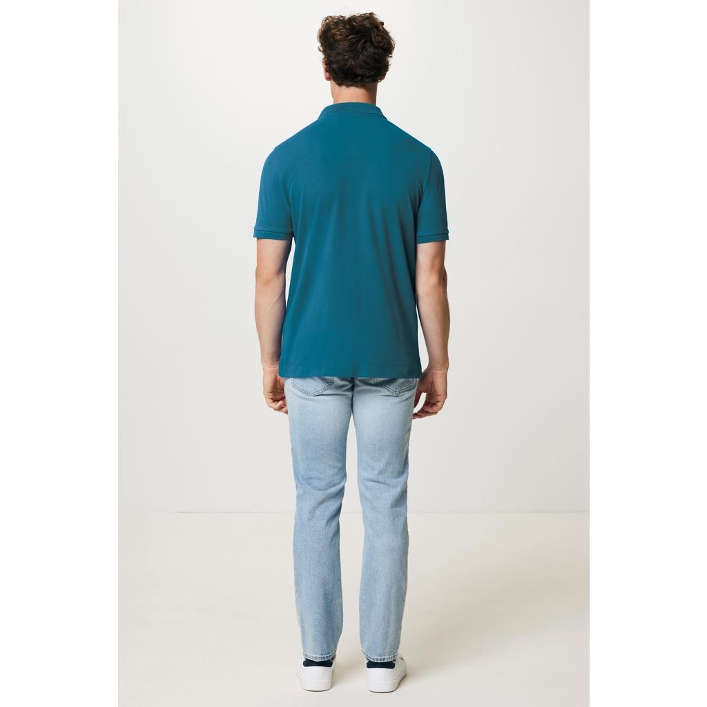 Polo din bumbac reciclat Iqoniq Yosemite dark teal XS