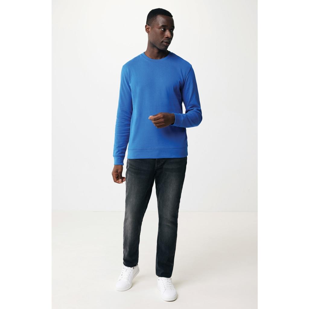 Pulover cu guler rotund din bumbac reciclat Iqoniq Zion royal blue 2XS