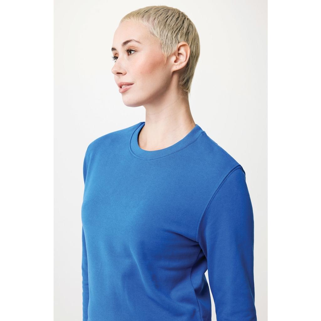Pulover cu guler rotund din bumbac reciclat Iqoniq Zion royal blue 2XS