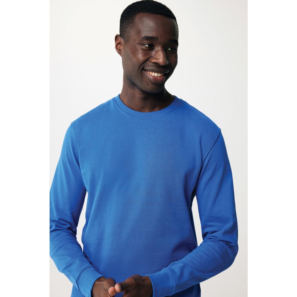 Pulover cu guler rotund din bumbac reciclat Iqoniq Zion royal blue 2XS