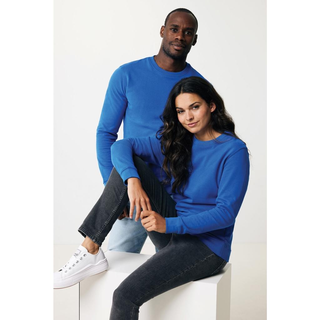 Pulover cu guler rotund din bumbac reciclat Iqoniq Zion royal blue 2XS
