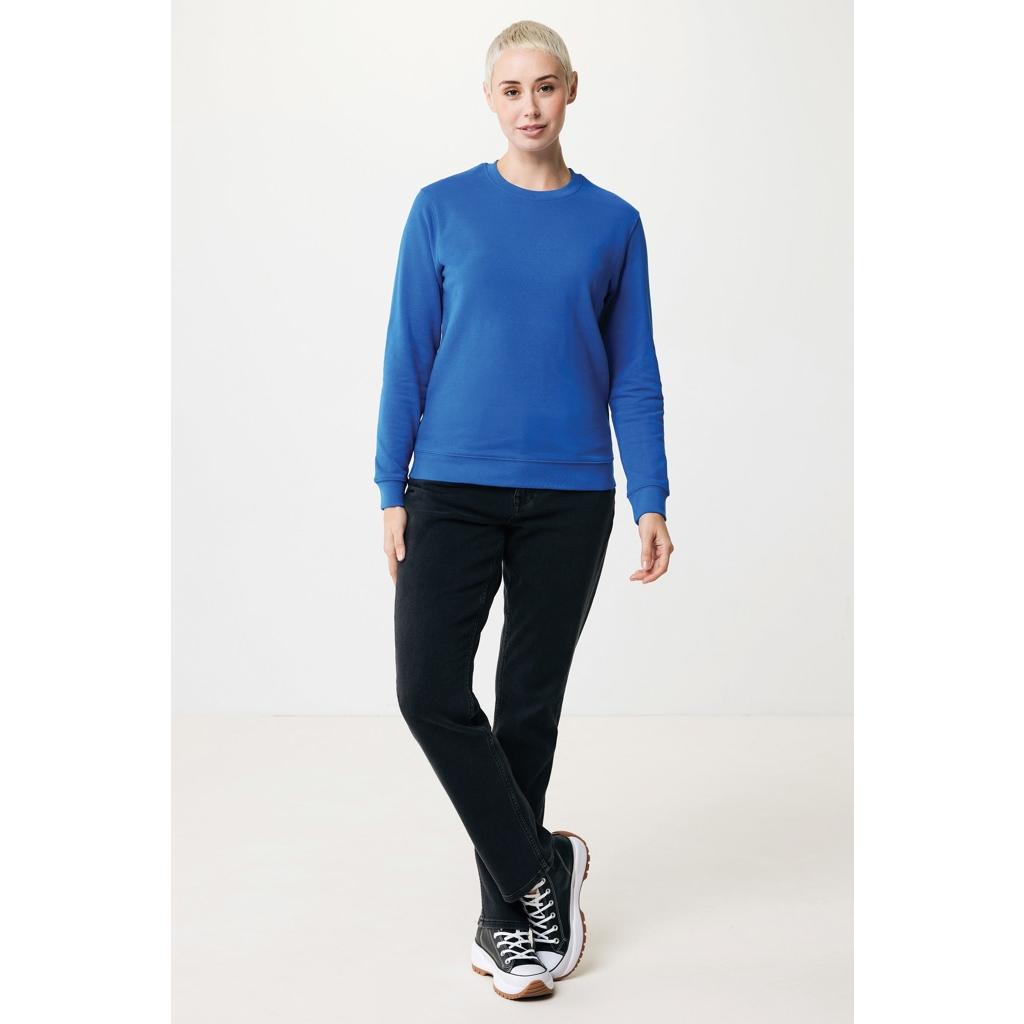 Pulover cu guler rotund din bumbac reciclat Iqoniq Zion royal blue 2XS