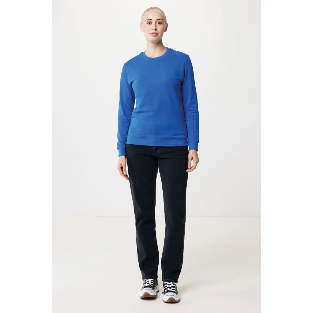 Pulover cu guler rotund din bumbac reciclat Iqoniq Zion royal blue 2XS