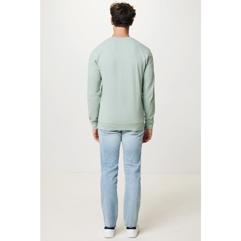 Pulover cu guler rotund din bumbac reciclat Iqoniq Zion iceberg green 2XS