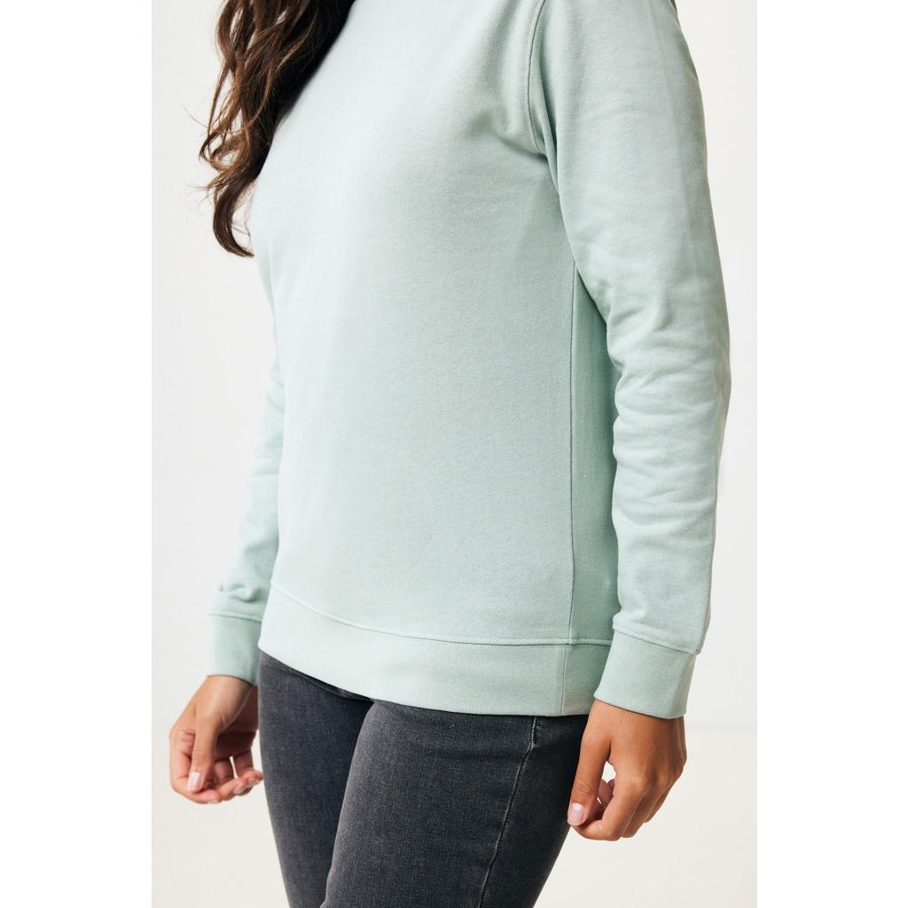 Pulover cu guler rotund din bumbac reciclat Iqoniq Zion iceberg green 2XS