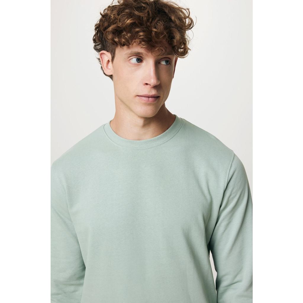 Pulover cu guler rotund din bumbac reciclat Iqoniq Zion iceberg green 2XS