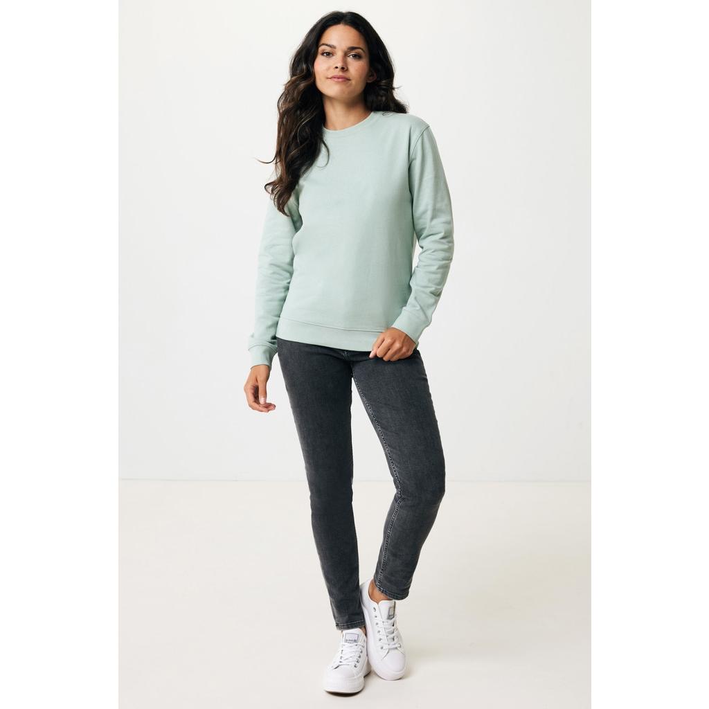 Pulover cu guler rotund din bumbac reciclat Iqoniq Zion iceberg green 2XS