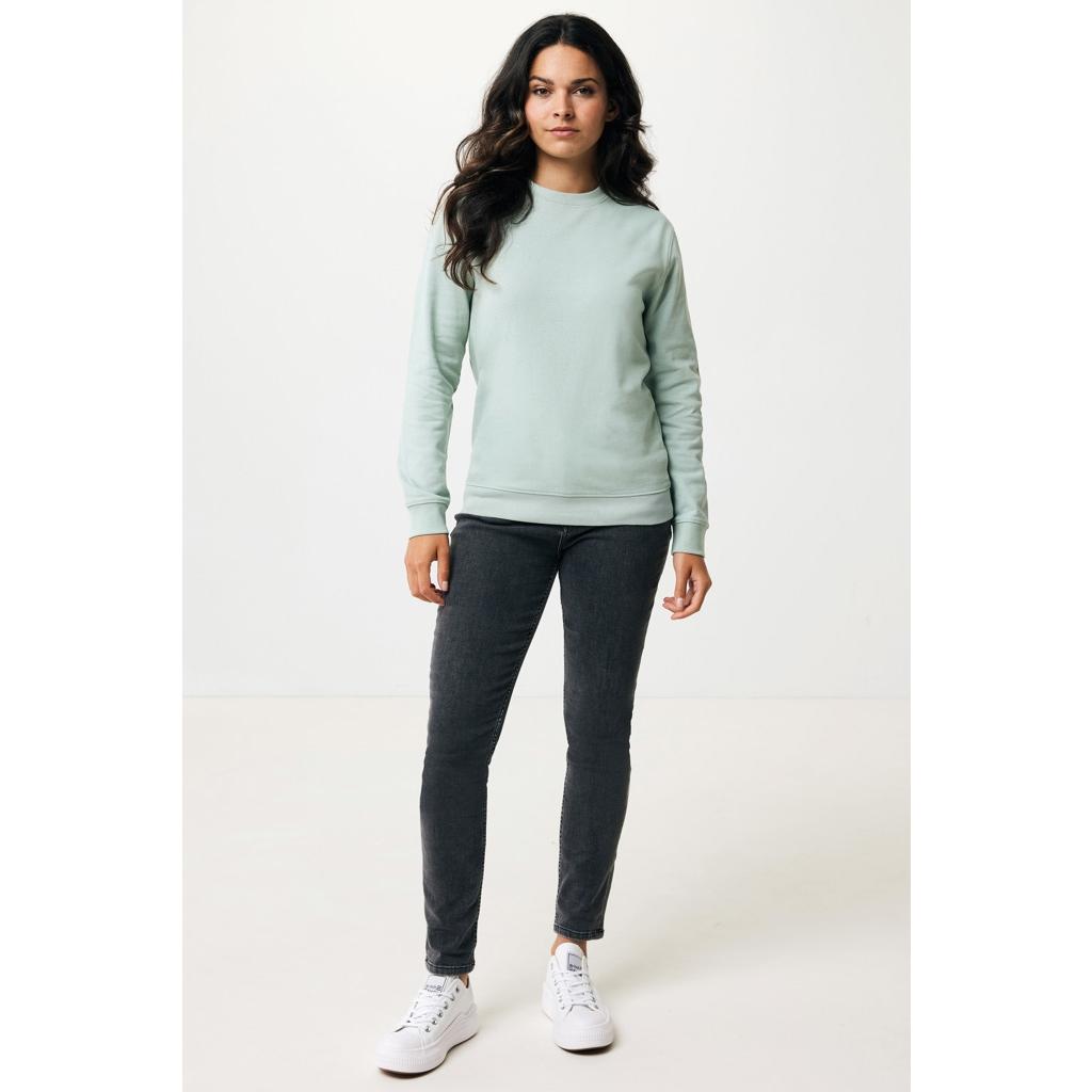 Pulover cu guler rotund din bumbac reciclat Iqoniq Zion iceberg green 2XS