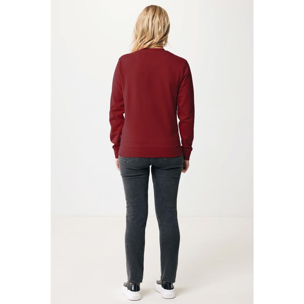 Pulover cu guler rotund din bumbac reciclat Iqoniq Zion burgundy M