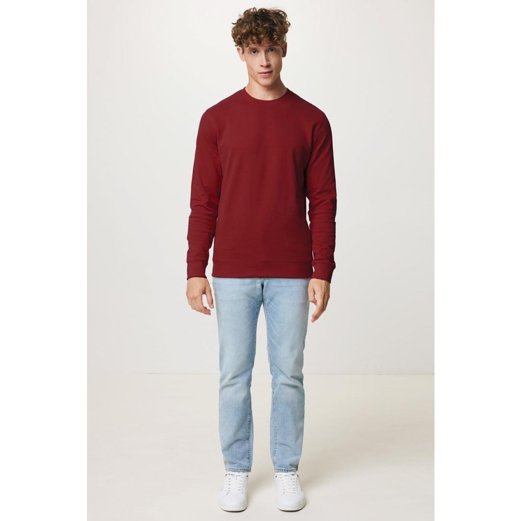 Pulover cu guler rotund din bumbac reciclat Iqoniq Zion burgundy M