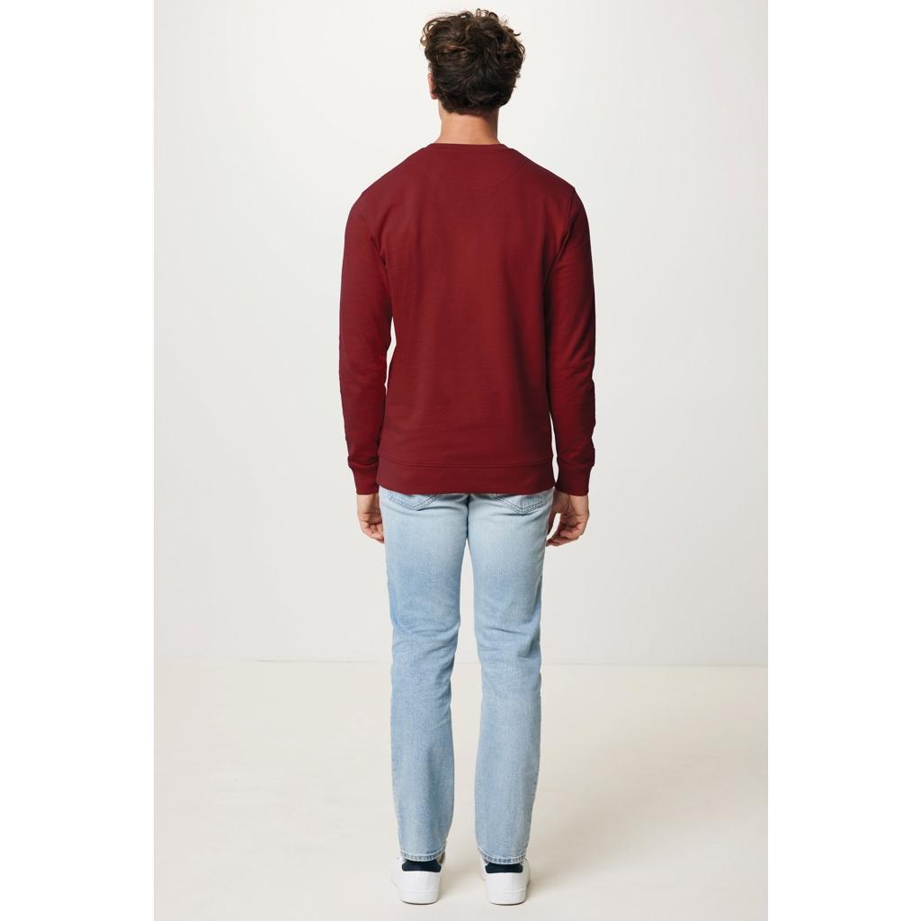 Pulover cu guler rotund din bumbac reciclat Iqoniq Zion burgundy M
