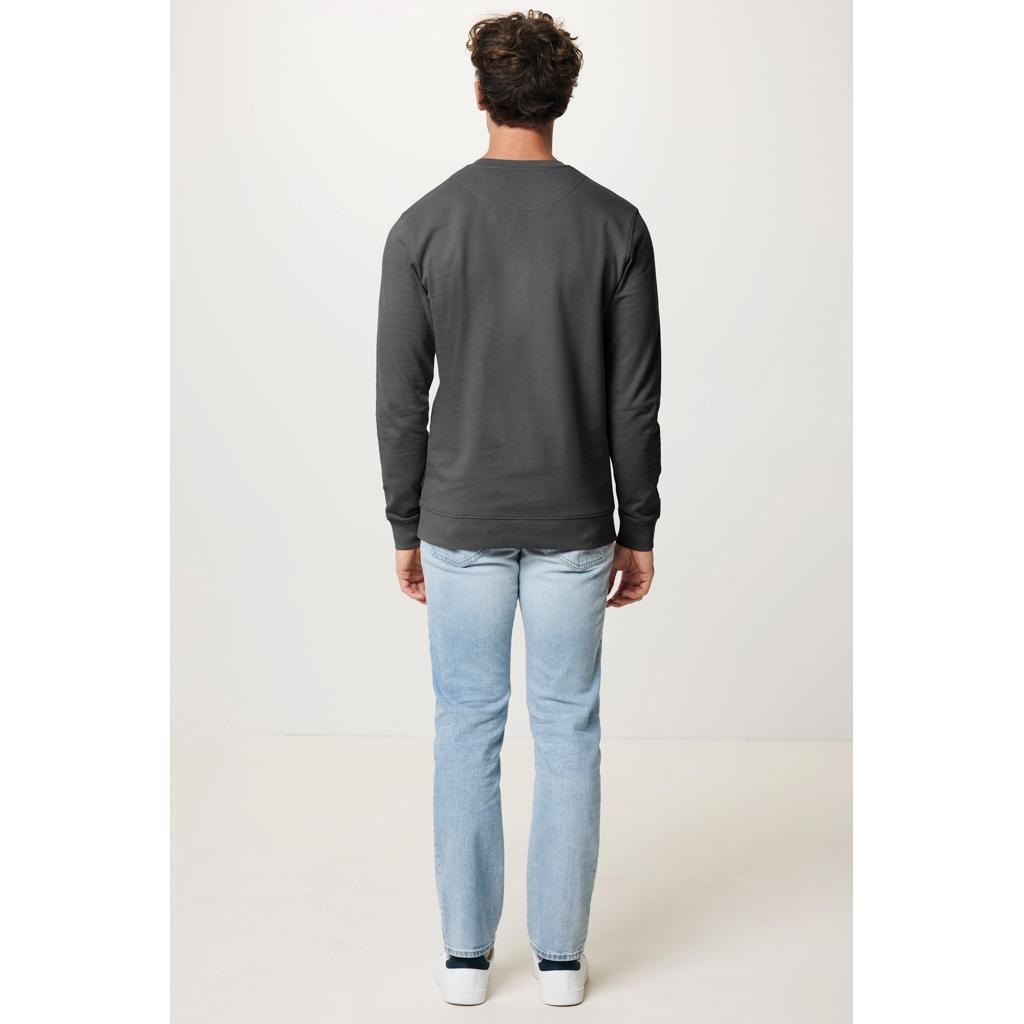 Pulover cu guler rotund din bumbac reciclat Iqoniq Zion anthracite L