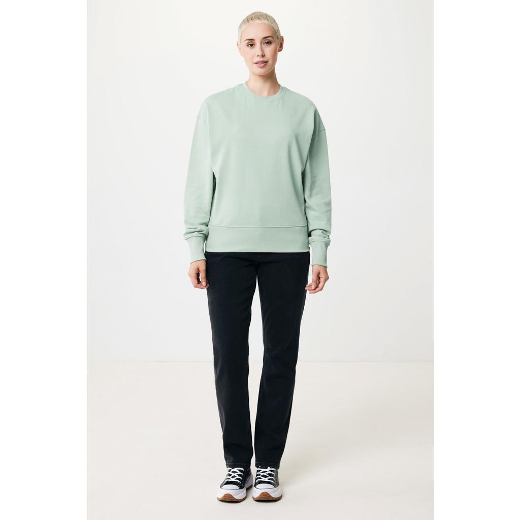 Pulover relaxat cu guler rotund  din bumbac reciclat Iqoniq Kruger iceberg green 3XL