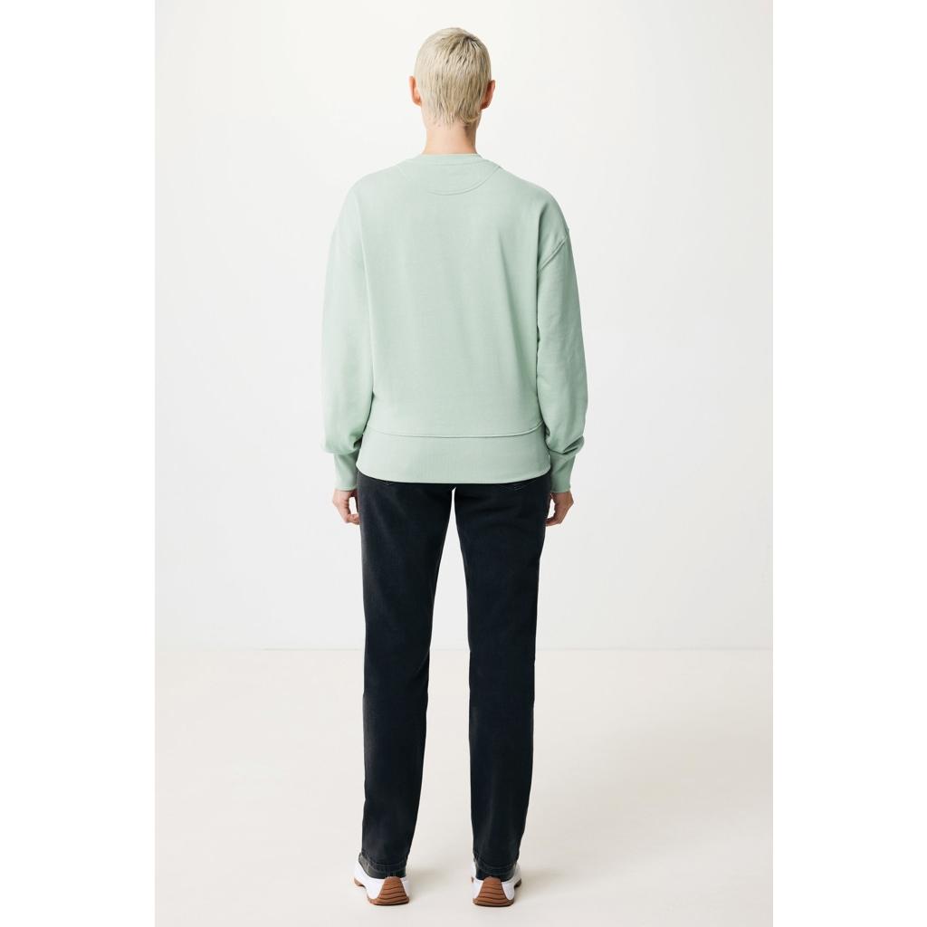 Pulover relaxat cu guler rotund  din bumbac reciclat Iqoniq Kruger iceberg green 3XL