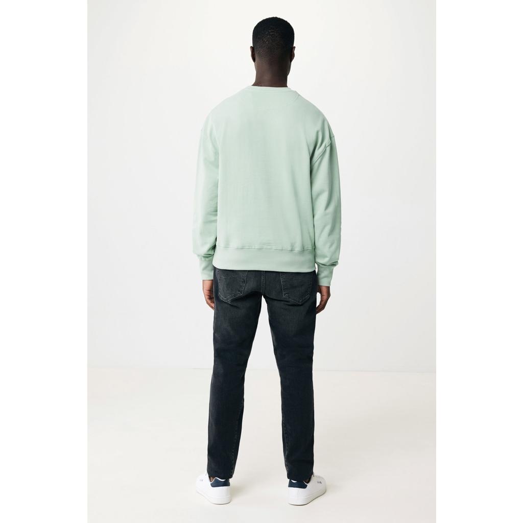 Pulover relaxat cu guler rotund  din bumbac reciclat Iqoniq Kruger iceberg green 3XL