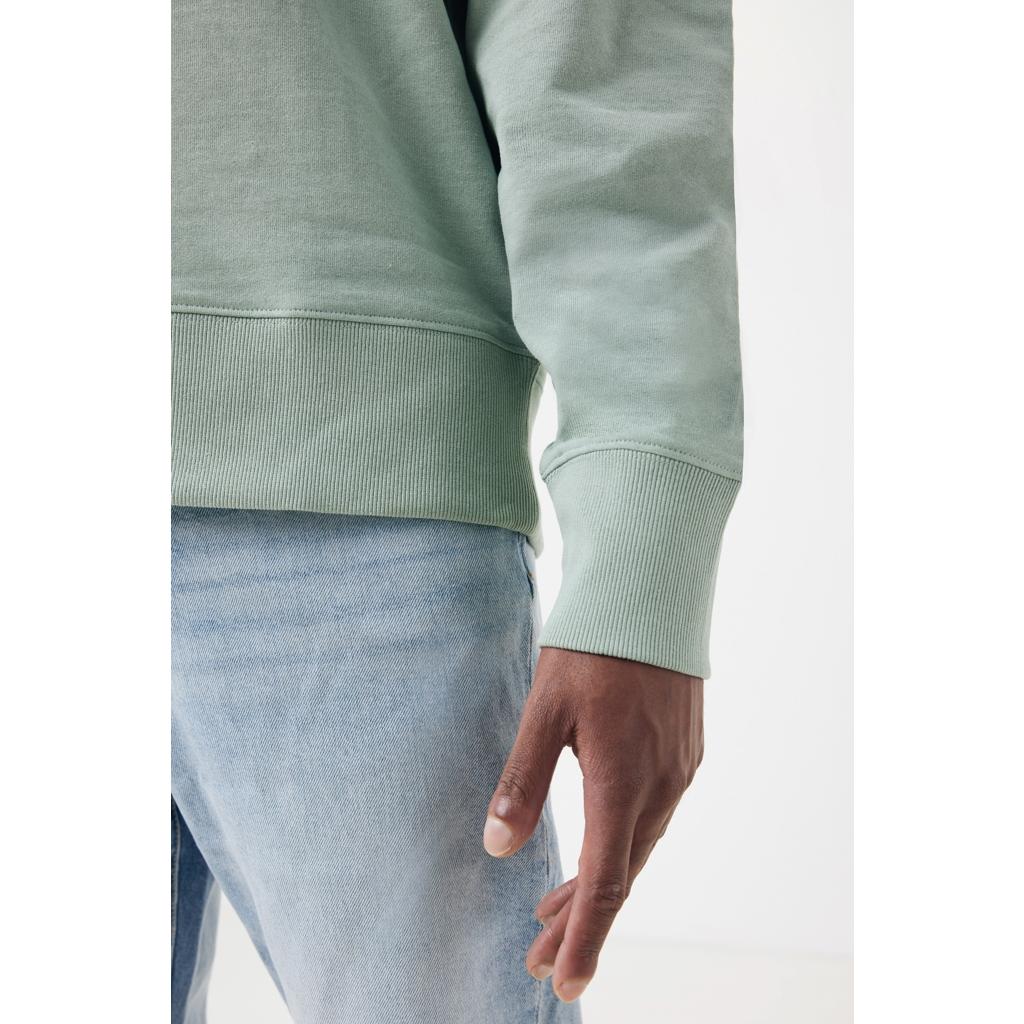 Pulover relaxat cu guler rotund  din bumbac reciclat Iqoniq Kruger iceberg green 3XL