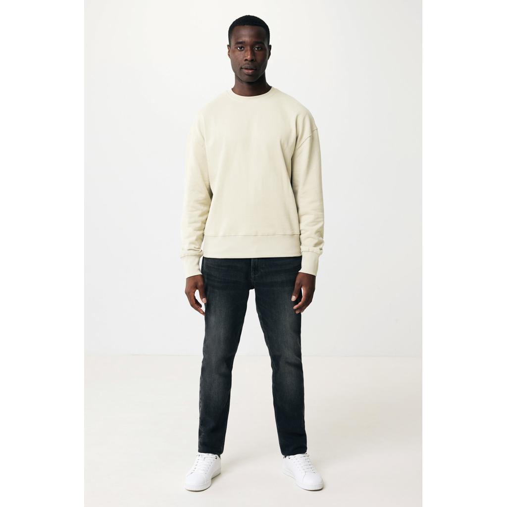 Pulover relaxat cu guler rotund  din bumbac reciclat Iqoniq Kruger natural raw XL
