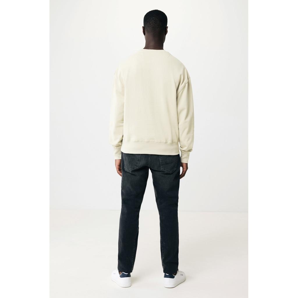 Pulover relaxat cu guler rotund  din bumbac reciclat Iqoniq Kruger natural raw XL