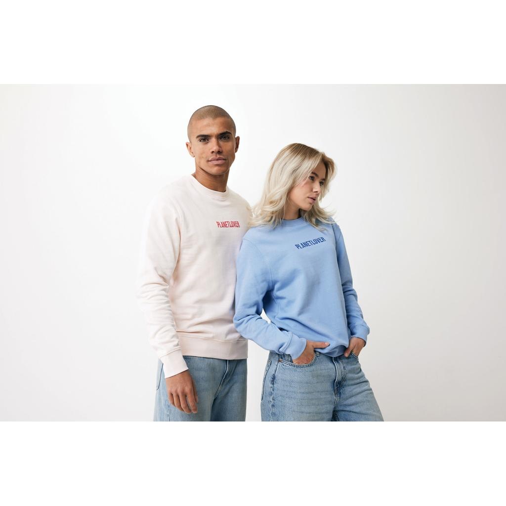 Pulover ușor cu guler rotund  din bumbac reciclat Iqoniq Etosha sky blue L