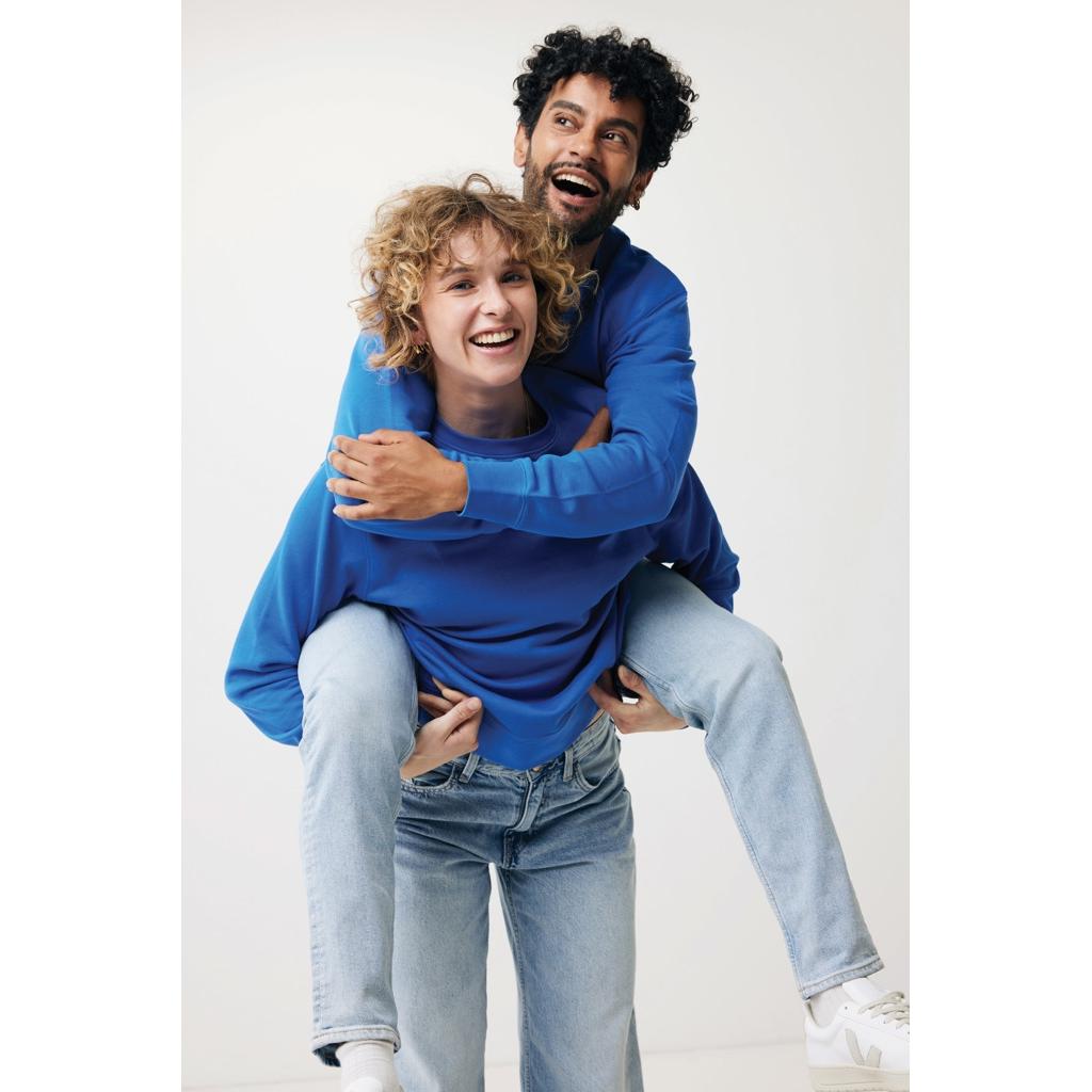 Pulover ușor cu guler rotund  din bumbac reciclat Iqoniq Etosha royal blue XL