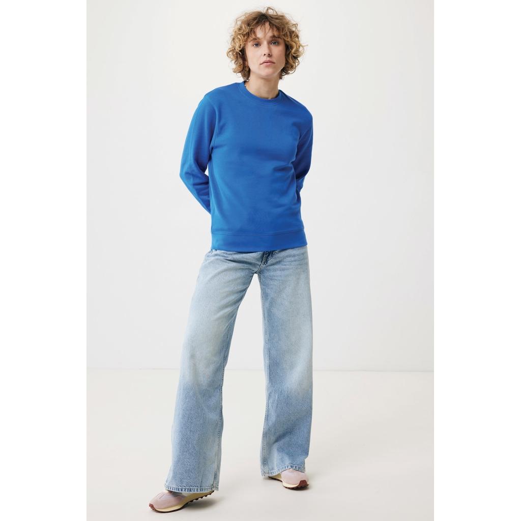 Pulover ușor cu guler rotund  din bumbac reciclat Iqoniq Etosha royal blue XL