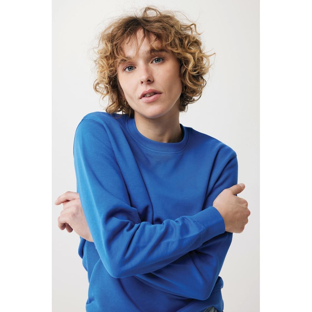 Pulover ușor cu guler rotund  din bumbac reciclat Iqoniq Etosha royal blue XL