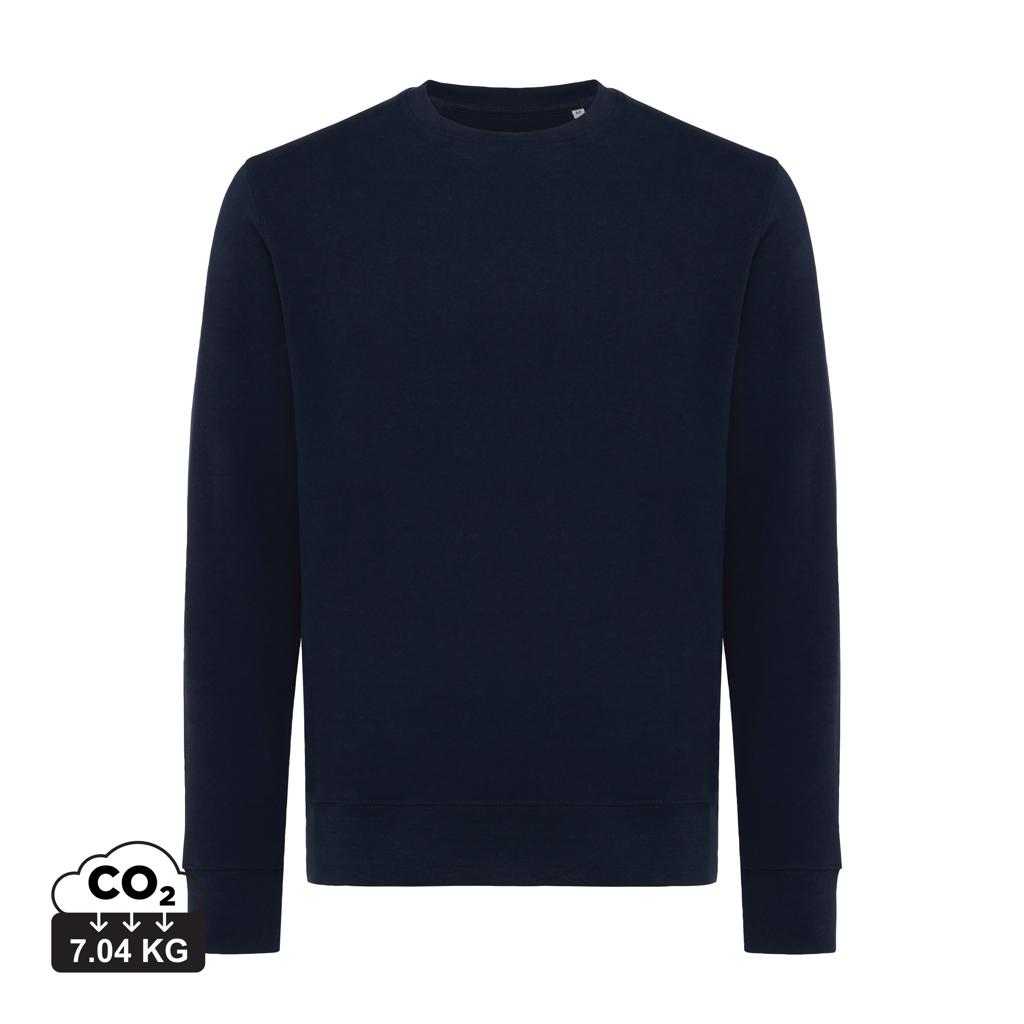 Pulover ușor cu guler rotund  din bumbac reciclat Iqoniq Etosha navy 3XL