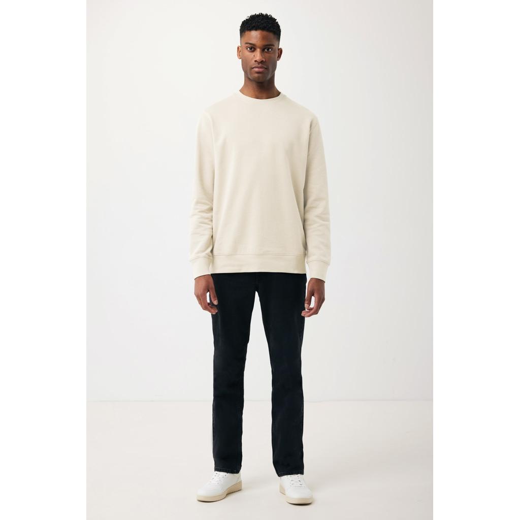 Pulover ușor cu guler rotund  din bumbac reciclat Iqoniq Etosha natural raw M