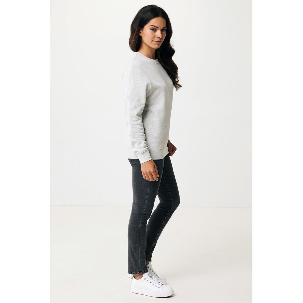 Pulover ușor cu guler rotund  din bumbac reciclat Iqoniq Etosha light heather grey M
