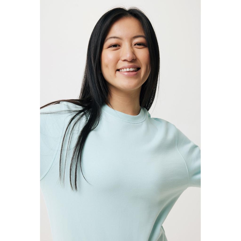 Pulover ușor cu guler rotund  din bumbac reciclat Iqoniq Etosha crushed mint M