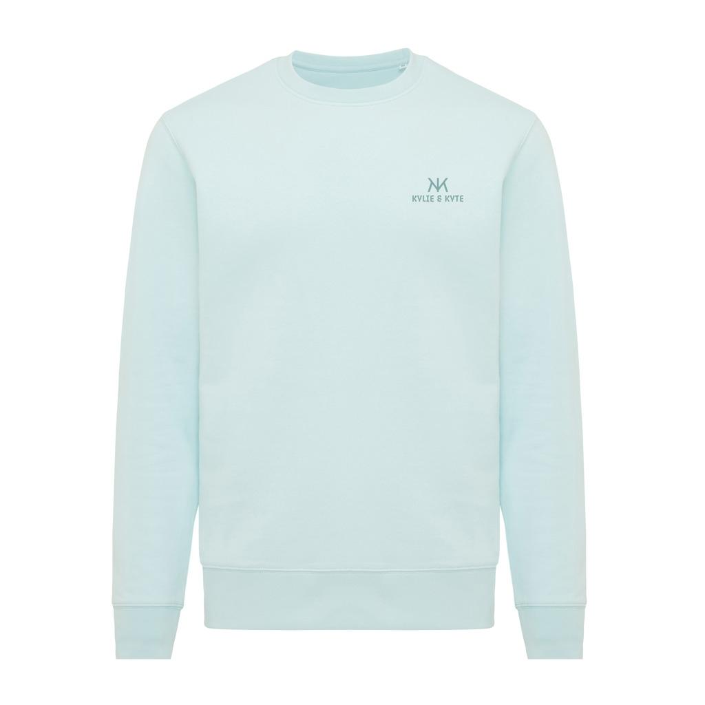 Pulover ușor cu guler rotund  din bumbac reciclat Iqoniq Etosha crushed mint M