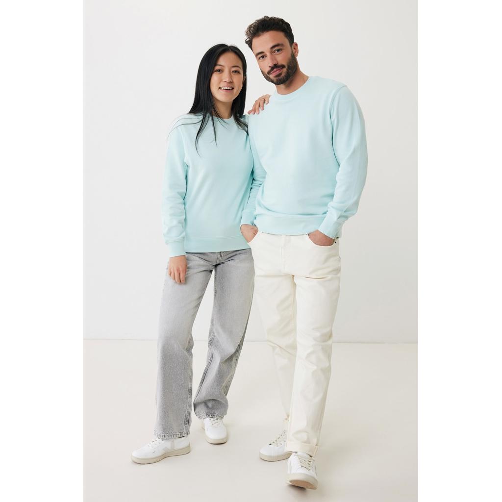 Pulover ușor cu guler rotund  din bumbac reciclat Iqoniq Etosha crushed mint M