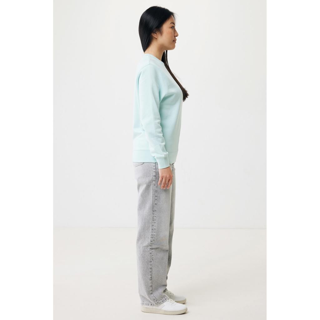 Pulover ușor cu guler rotund  din bumbac reciclat Iqoniq Etosha crushed mint M