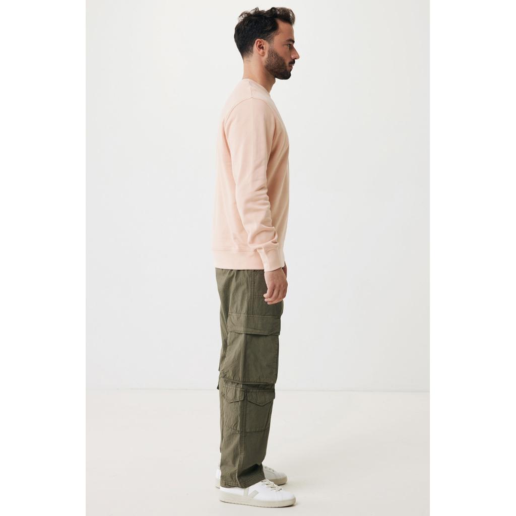 Pulover ușor cu guler rotund  din bumbac reciclat Iqoniq Etosha peach nectar L