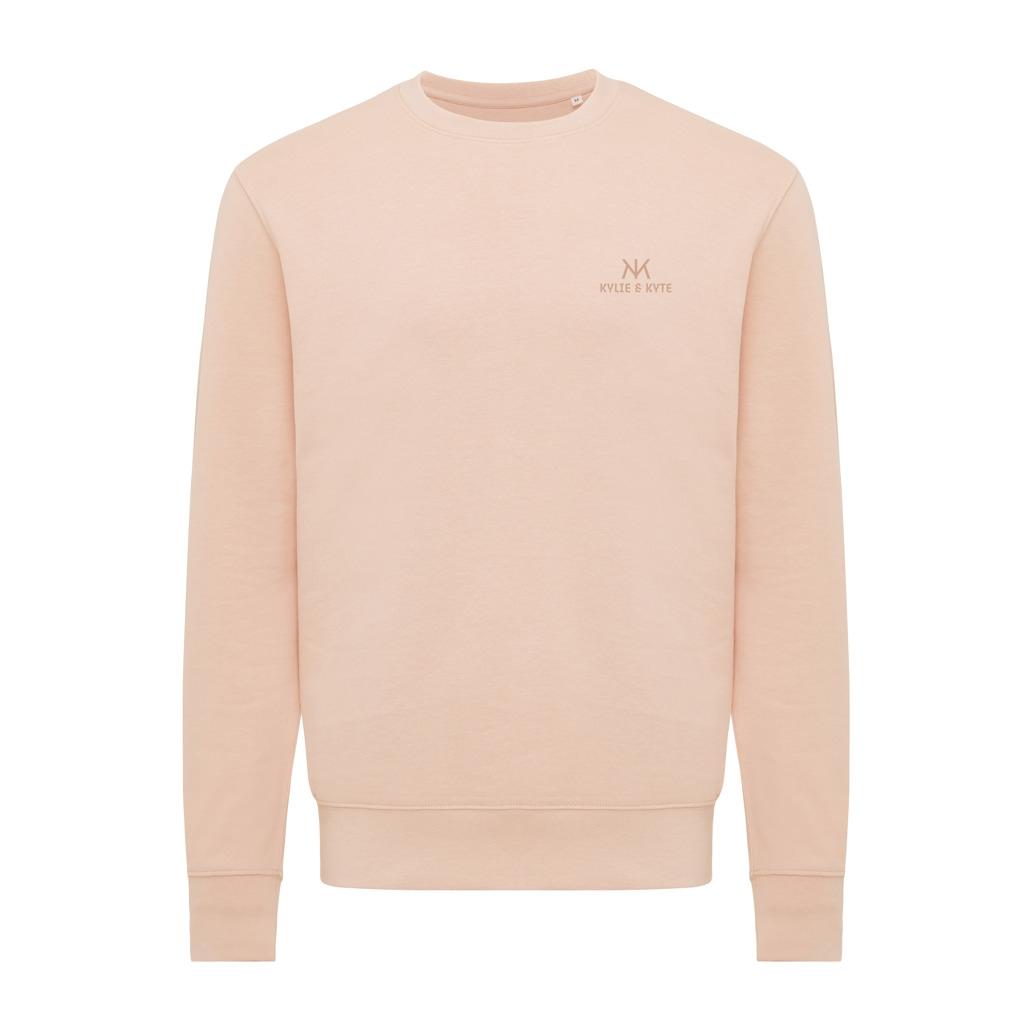 Pulover ușor cu guler rotund  din bumbac reciclat Iqoniq Etosha peach nectar L