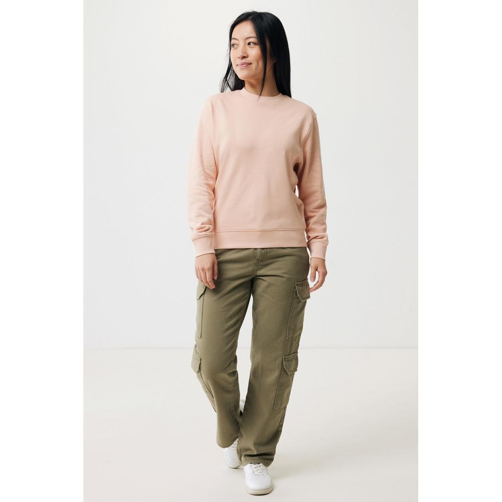 Pulover ușor cu guler rotund  din bumbac reciclat Iqoniq Etosha peach nectar L