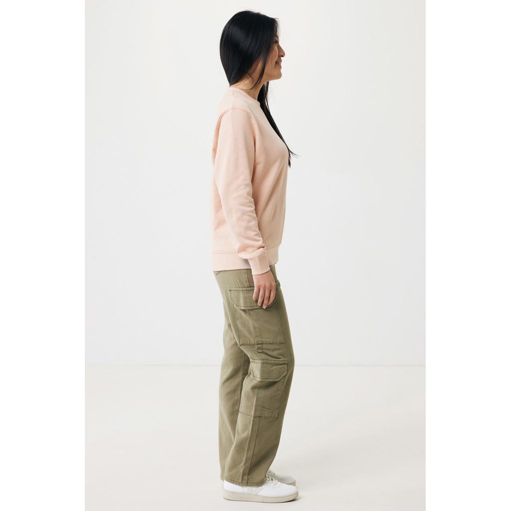 Pulover ușor cu guler rotund  din bumbac reciclat Iqoniq Etosha peach nectar L