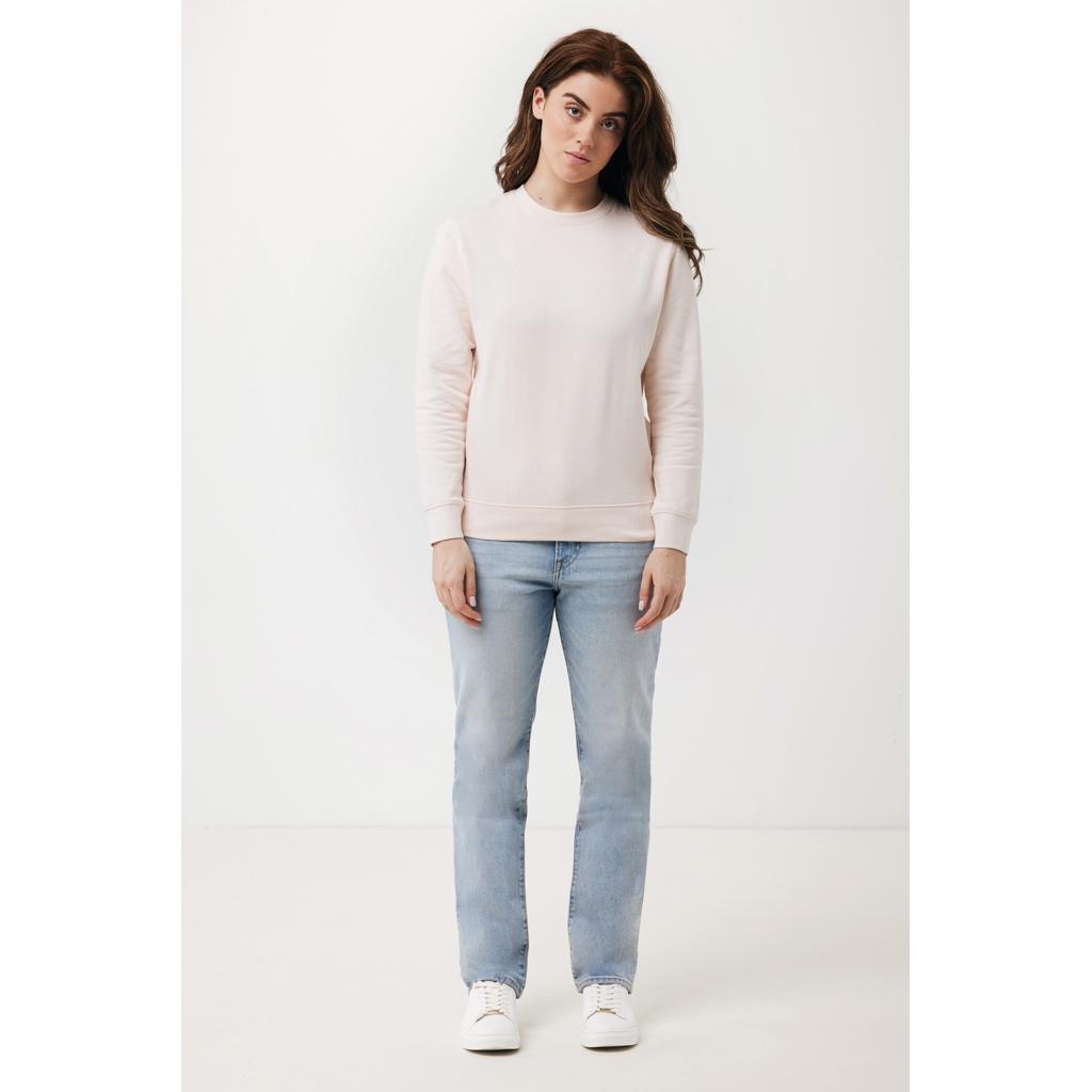 Pulover ușor cu guler rotund  din bumbac reciclat Iqoniq Etosha cloud pink M