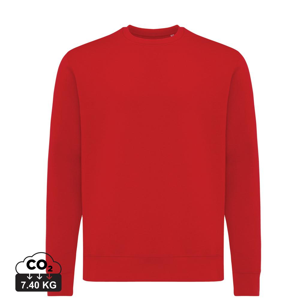 Pulover ușor cu guler rotund  din bumbac reciclat Iqoniq Etosha red 3XL