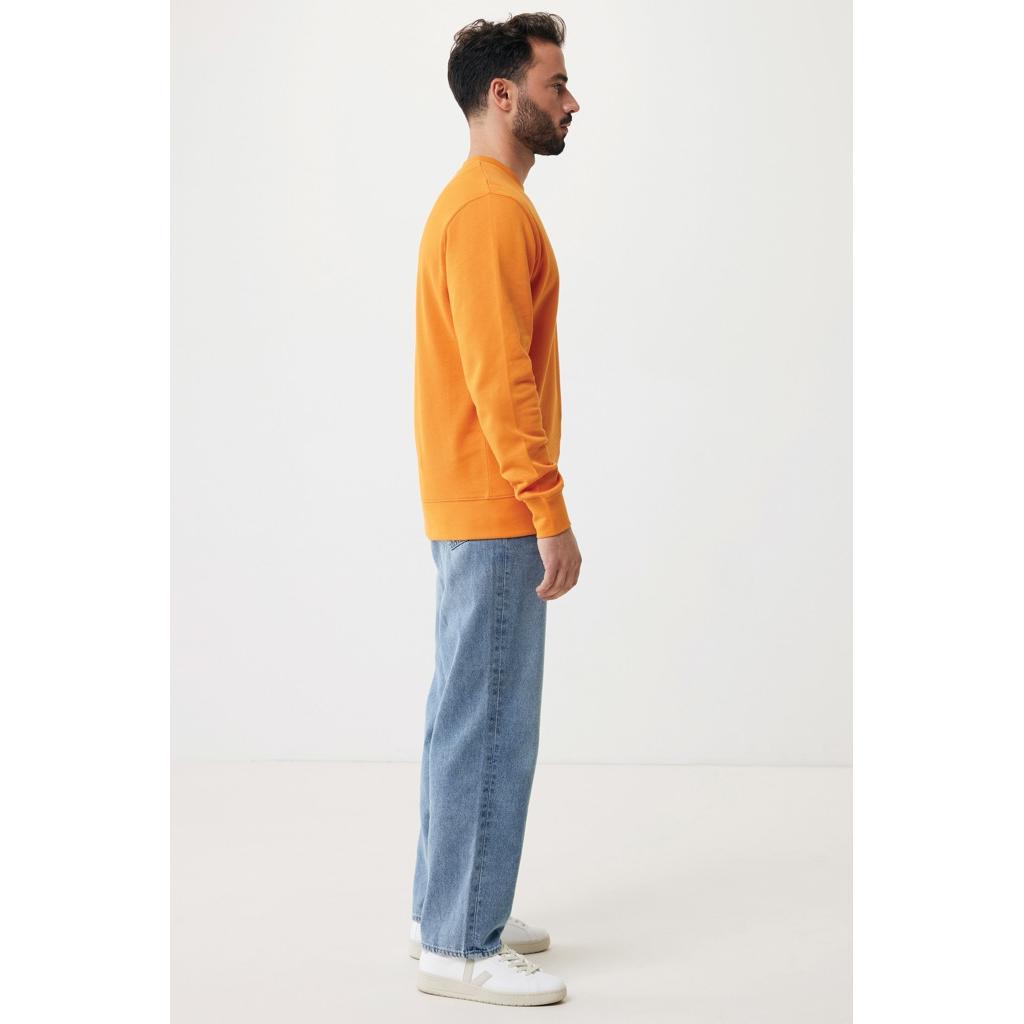 Pulover ușor cu guler rotund  din bumbac reciclat Iqoniq Etosha orange M